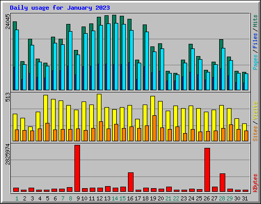 Daily usage for January 2023