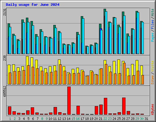 Daily usage for June 2024