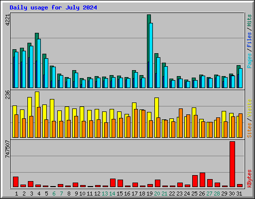 Daily usage for July 2024