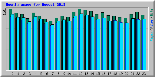 Hourly usage for August 2013