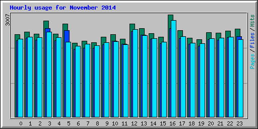 Hourly usage for November 2014