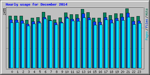 Hourly usage for December 2014