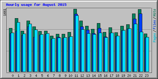 Hourly usage for August 2015