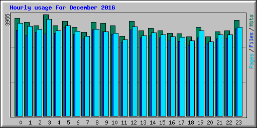 Hourly usage for December 2016