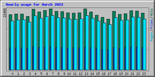 Hourly usage for March 2023