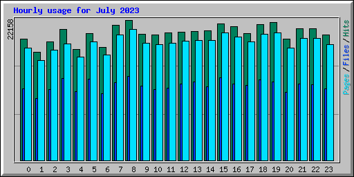 Hourly usage for July 2023